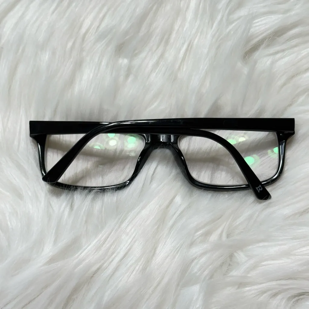 Black Rectangle Plastic Eye Glass Frames Unisex Lenton & Rusty - Image 2