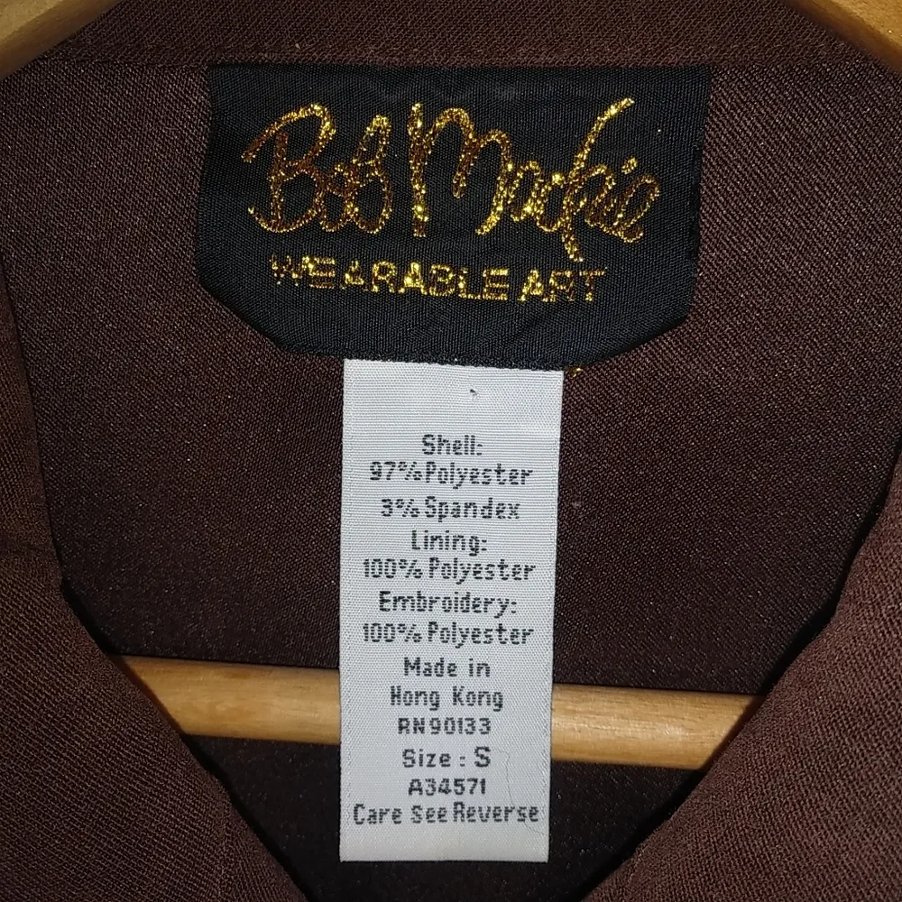 Bob Mackie S Fall Zip Up Shacket Chocolate Gold Orange - Image 3