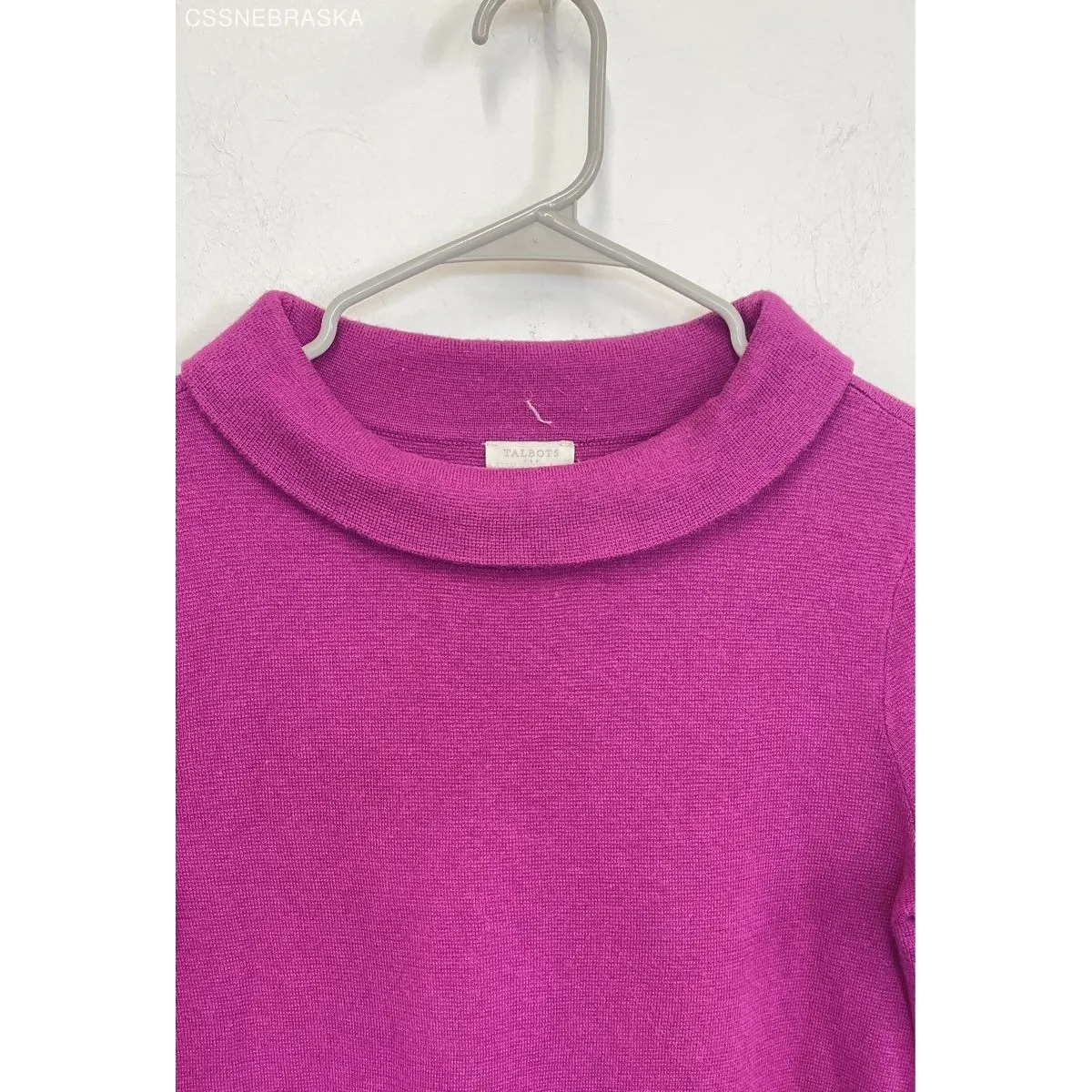 Talbots Sweater Womens Petite‎ SP Dark Pink Fuschia 3/4 Sleeve - Size S - Image 2
