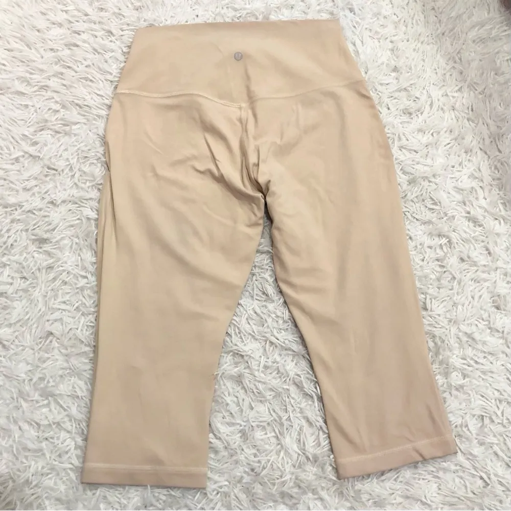 Lululemon ALIGN High Rise CROP‎ 17” PROSECCO Tan Size 10 - Image 3