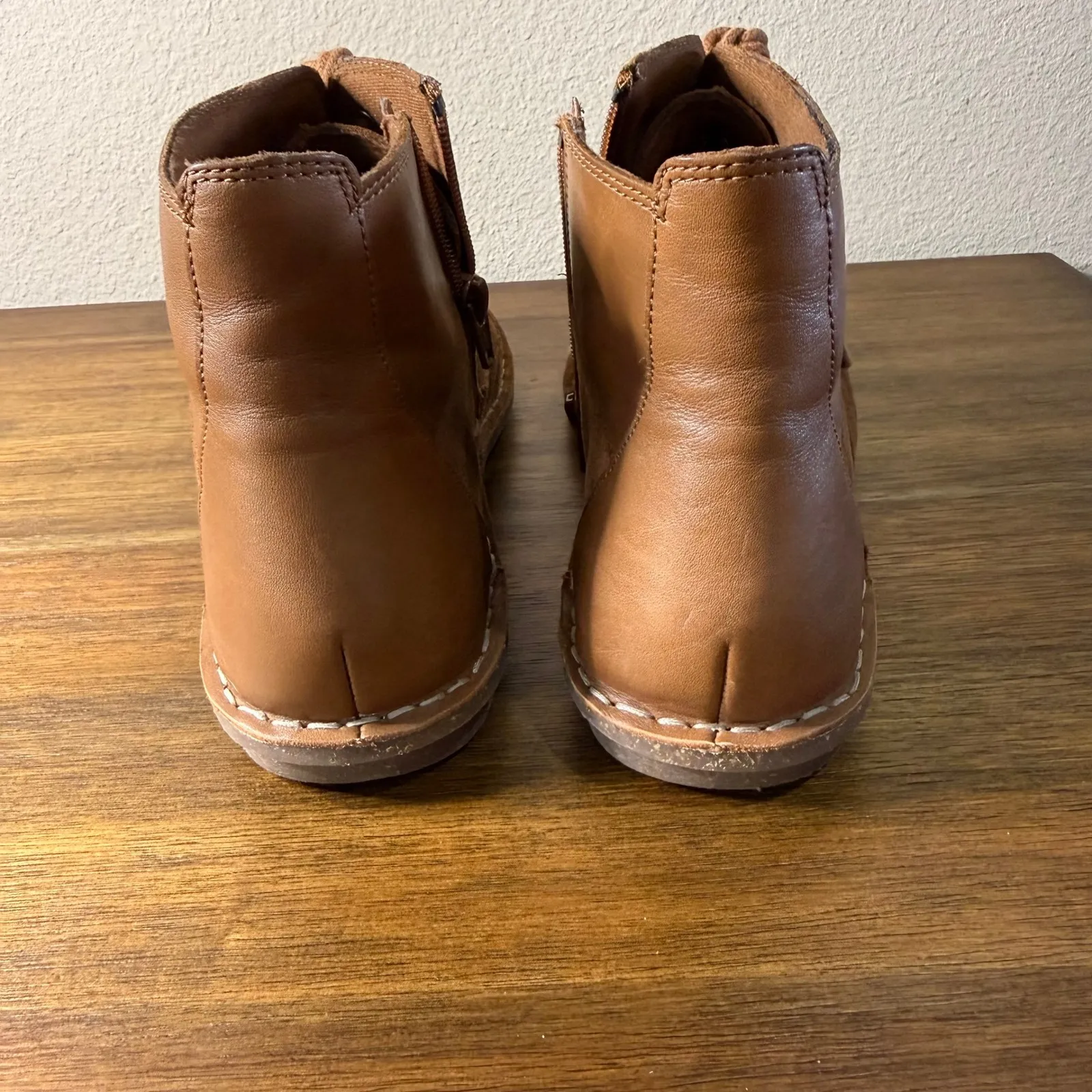 Clarks Women Brown Suede Leather Lace Up Zip Ankle Boots Size 9.5 - Image 5