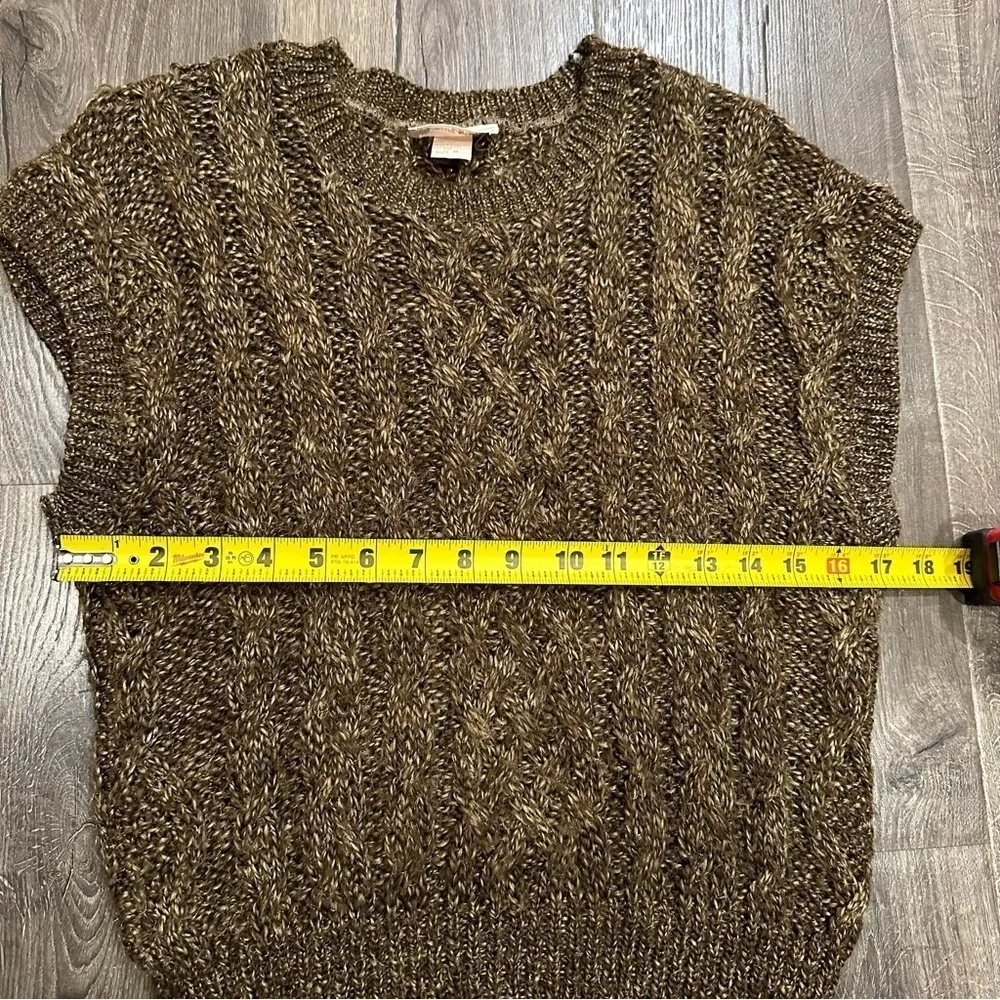 Vintage John Meyer Womens Sweater Vest Tank Top Sz Pet Medium Brown Cable Knit - Image 6