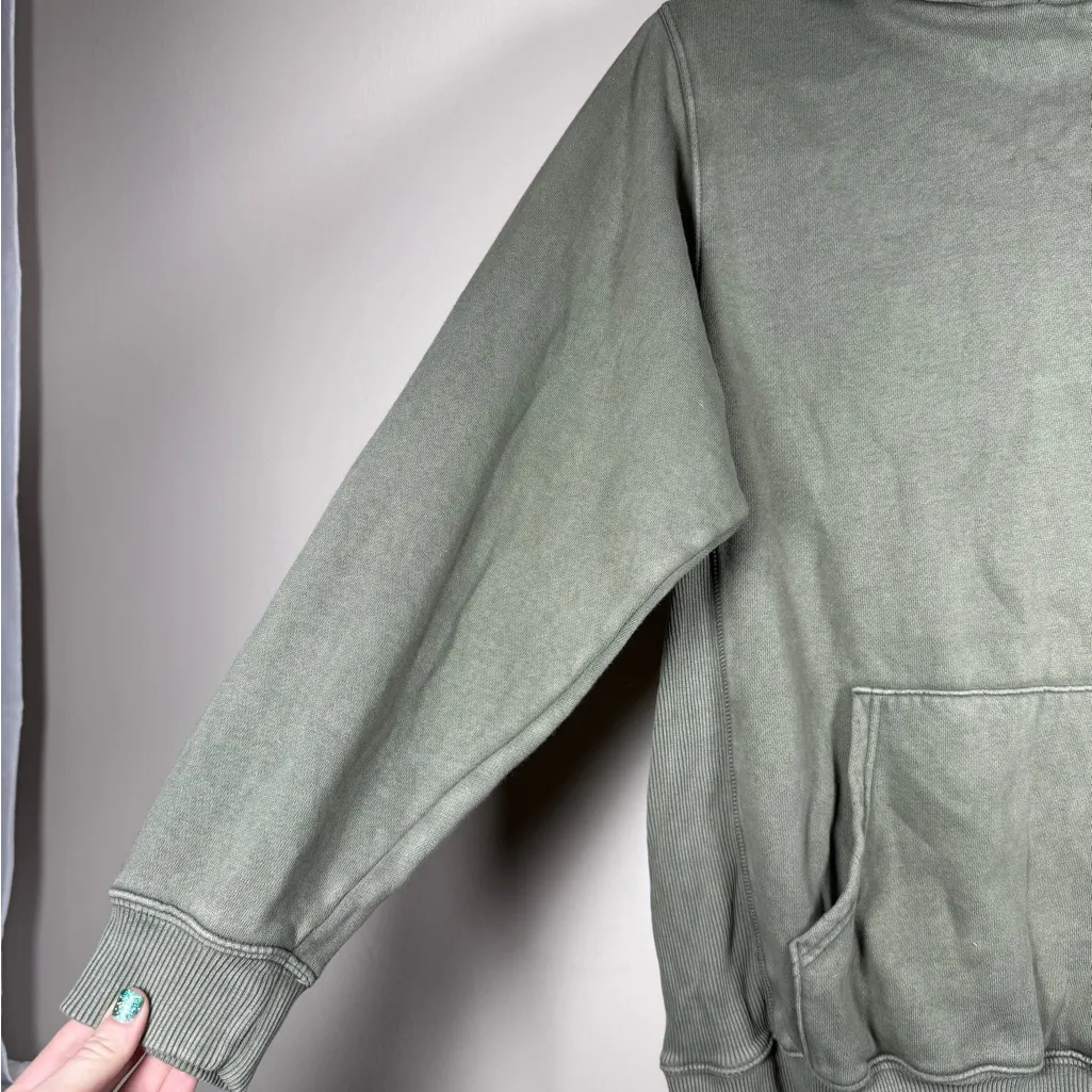Aerie Sweatshirt Small Green Hoodie Distressed Oversized Slouchy Cozy Boho - Image 6