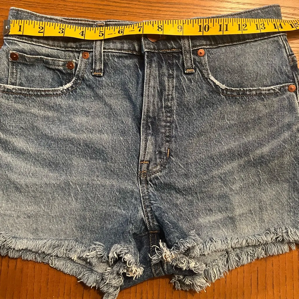 Madewell The Perfect Jean Short Blue Denim Cut-Off Raw Hem Shorts Size‎ 27 - Image 13