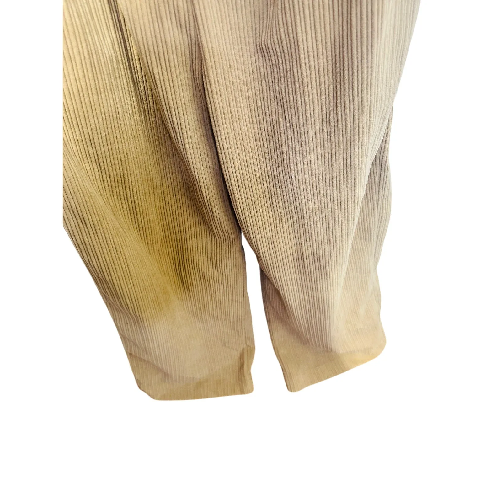 AYRA Tan Corduroy Side Button Pockets Oversized Overalls size Medium - Image 6