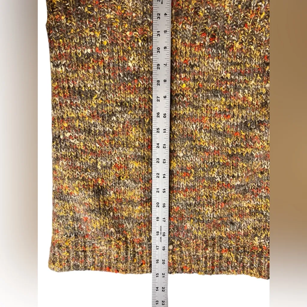 Vtg Greg Adams Poly Rayon Wool Blend Sweater Medium Metallic Thread Cropped Orange - Image 10