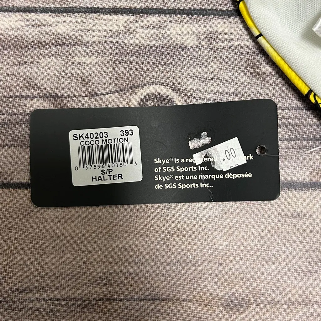 Skye Coco Motion Floral Animal Halter Yellow Brown Triangle Bikini Top NWT Small - Image 11