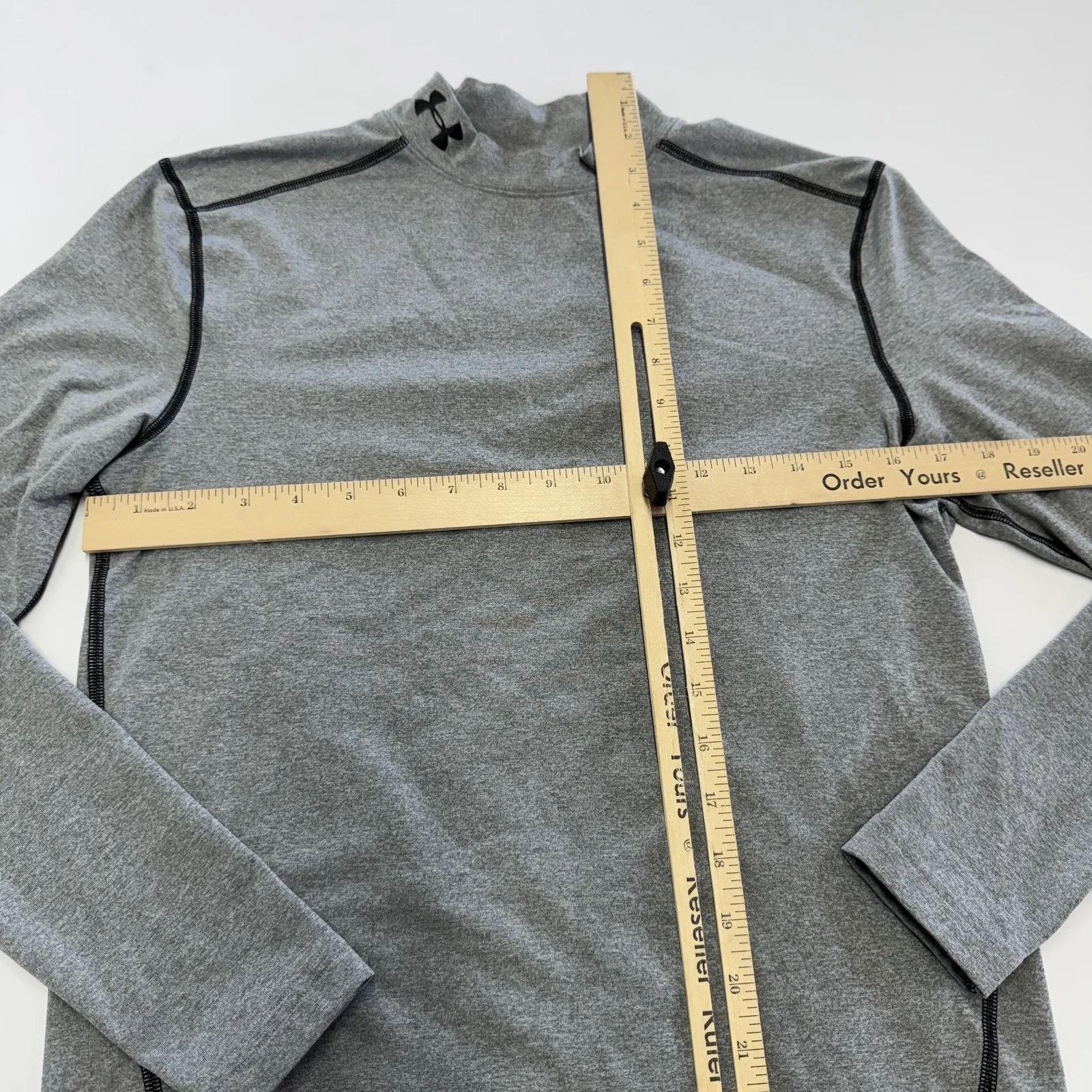 Under Armour Shirt Womens Large Gray ColdGear Compression‎ Long Sleeve Athletic - Image 4