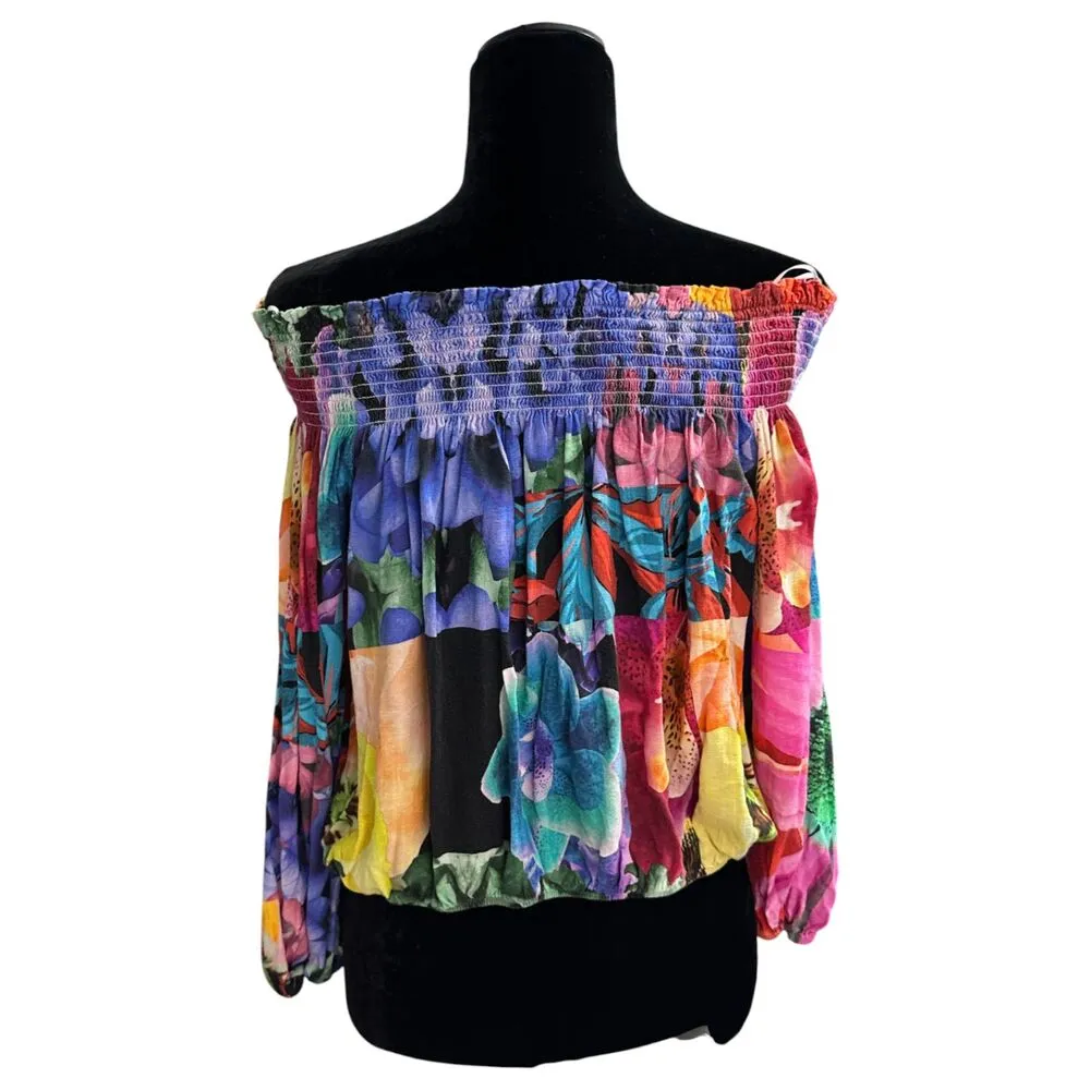 Desigual by C. Lacroix Travis Floral Off Shoulder Blouse Size XXL - Image 8