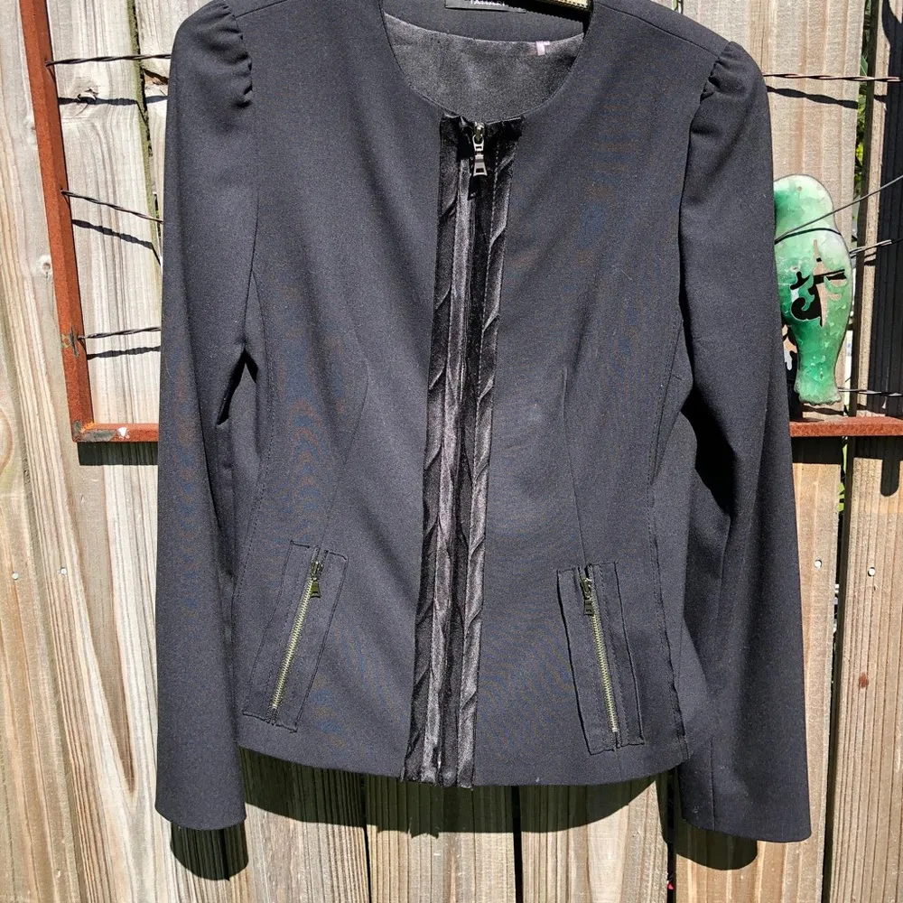 Tahari Black Dress Jacket Blazer 8 - Image 2