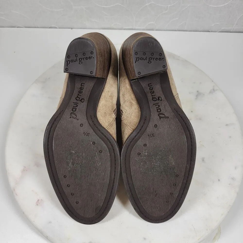 Paul Green Womens Nora Ankle Boots UK 3.5 US 6 Gray Tan Suede Leather Block Heel - Image 13