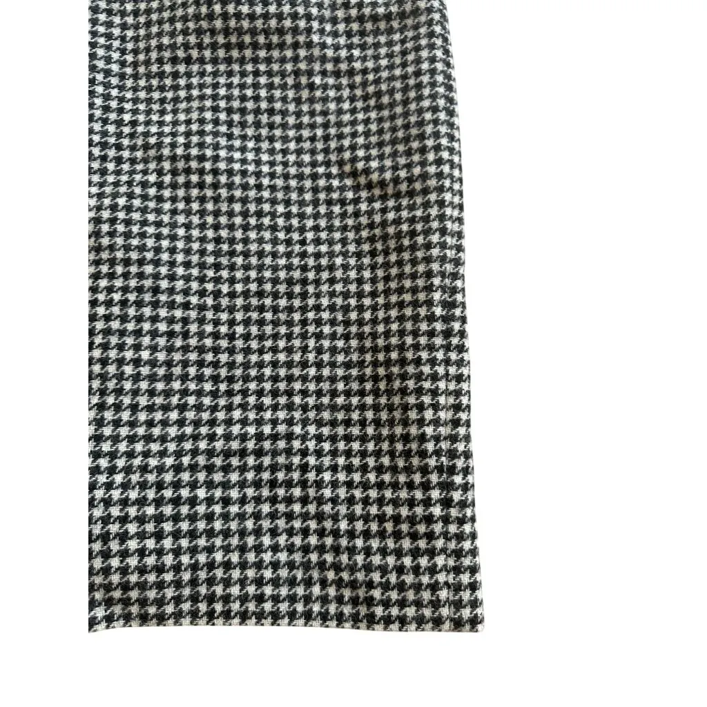 PURE COLLECTION Moon British Wool Houndstooth Pencil Skirt Size 2 Black - Image 4