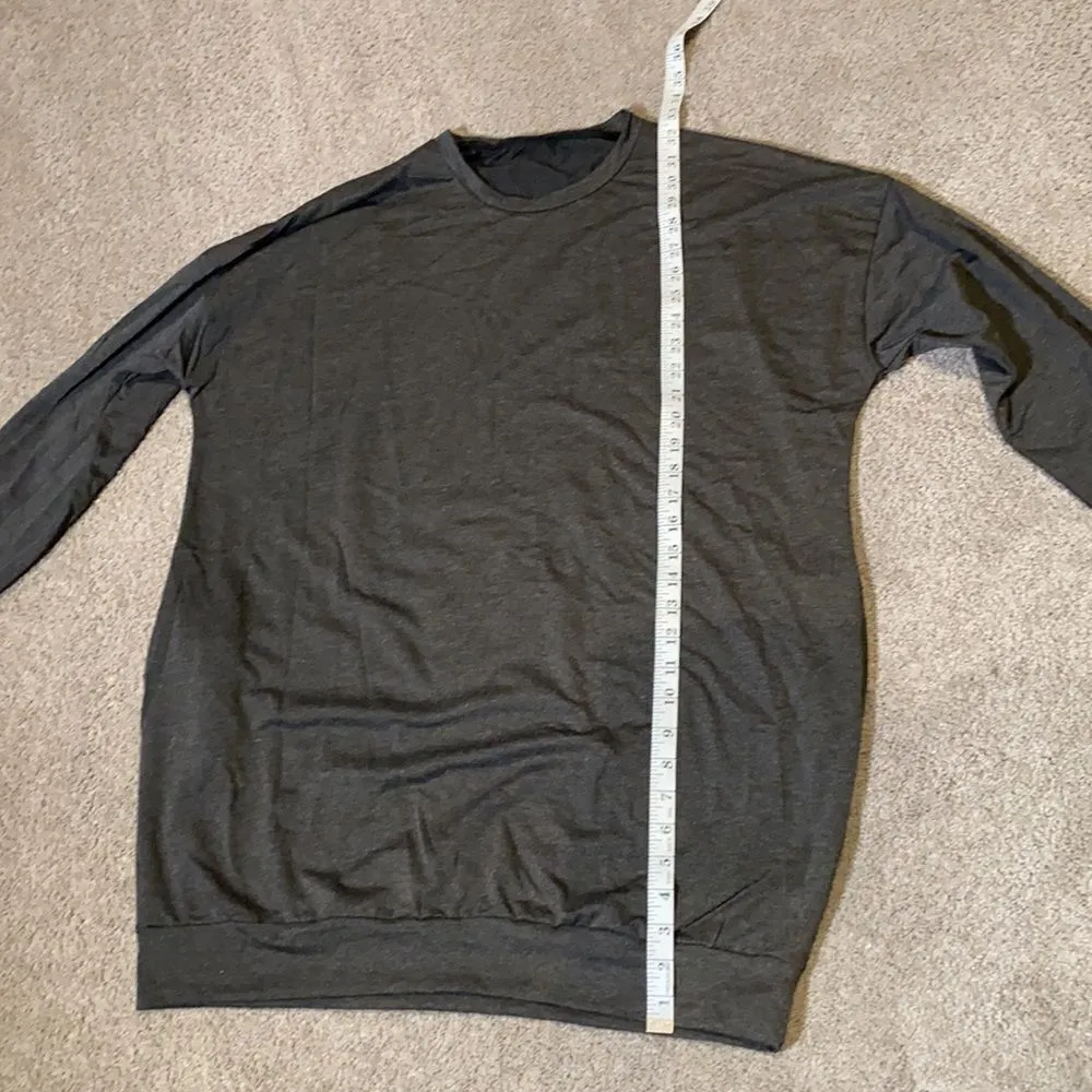 Women’s Casual Oversized Crew Neck Sweater with Hidden Pockets XL NWOT Gray - Image 7