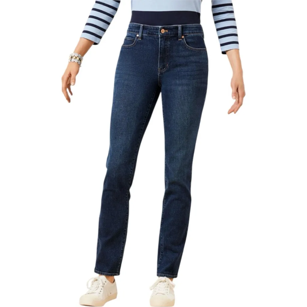 Talbots Curvy Fit Straight Leg Jeans Adelaide Dark Wash Stretch Women’s 14 EUC - Image 3