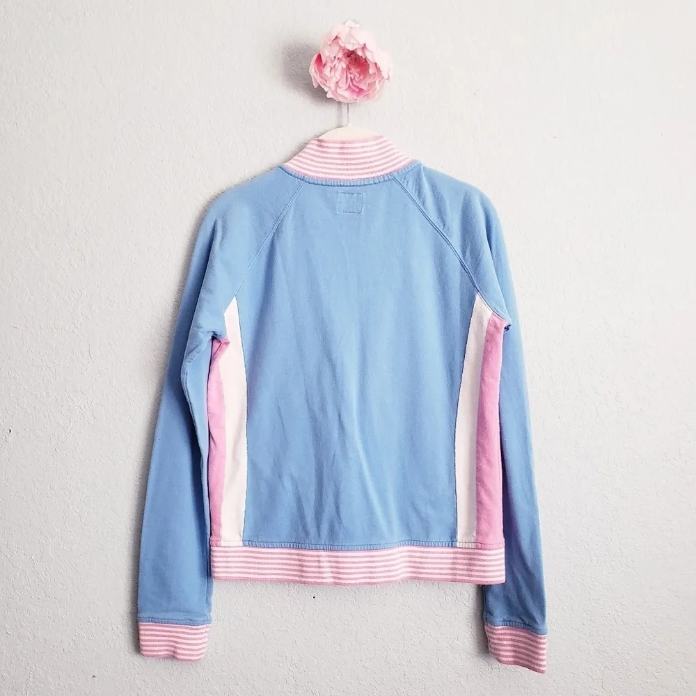Roots Canada Blue And Pink Striped Full Zip Track Jacket - Image 9