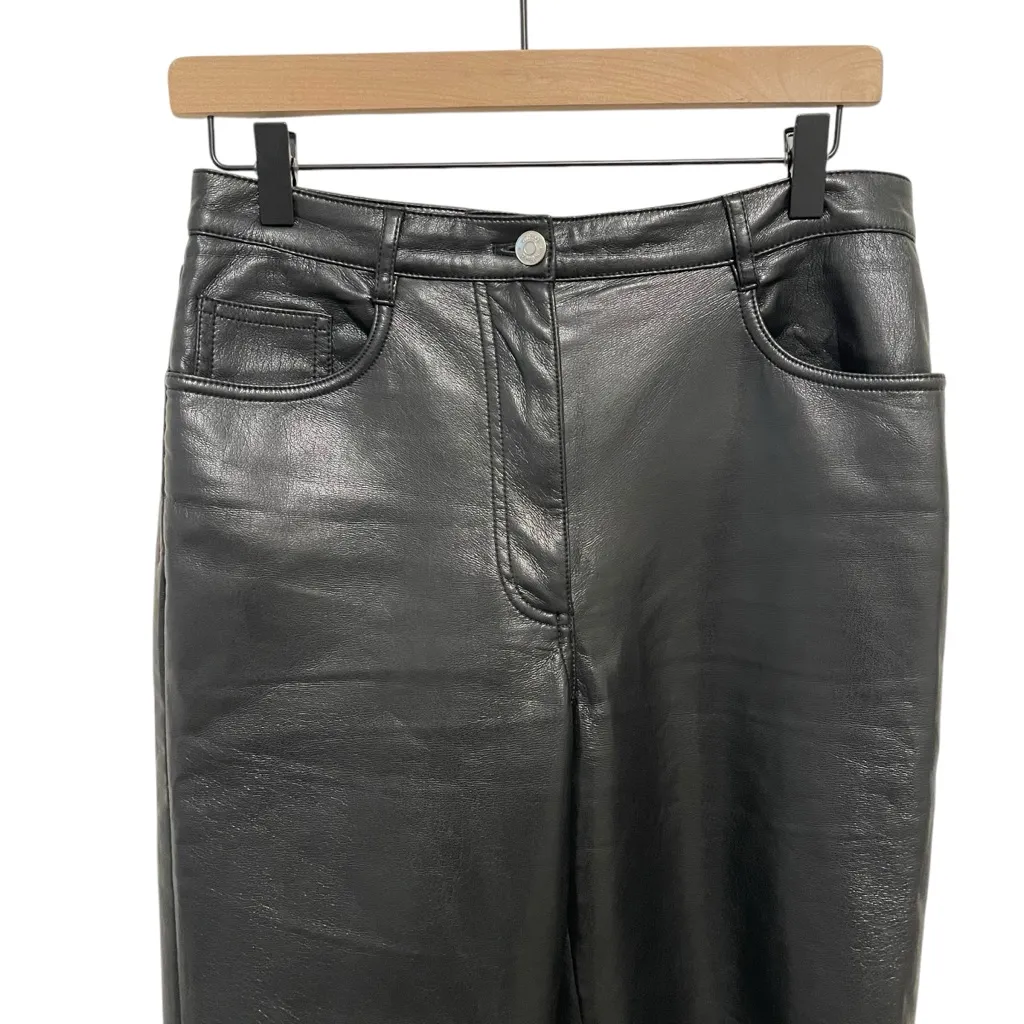 Aritzia Wilfred Vegan Leather Melina Crop Pant Black 8 - Image 8