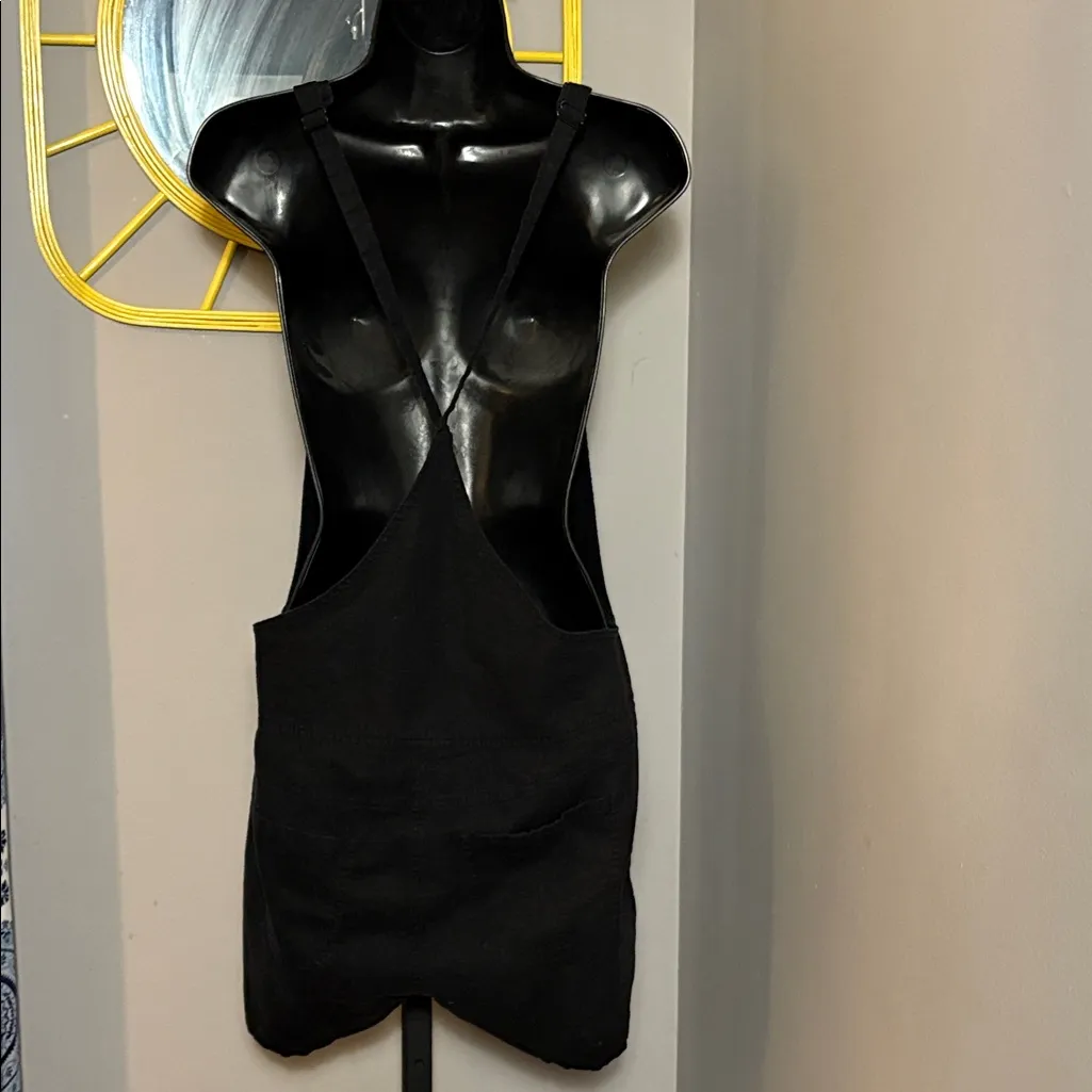 Torrid 1 Black 1X Linen Blend Shorts Overalls Jumpsuit Shortall - Image 3