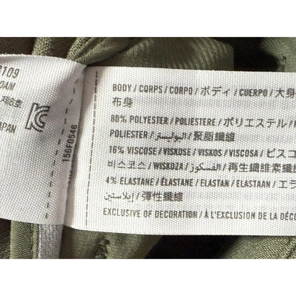 Abercrombie & Fitch Green Pleated High Waisted Wide Leg Trousers Pants Size 26 2 - Image 4