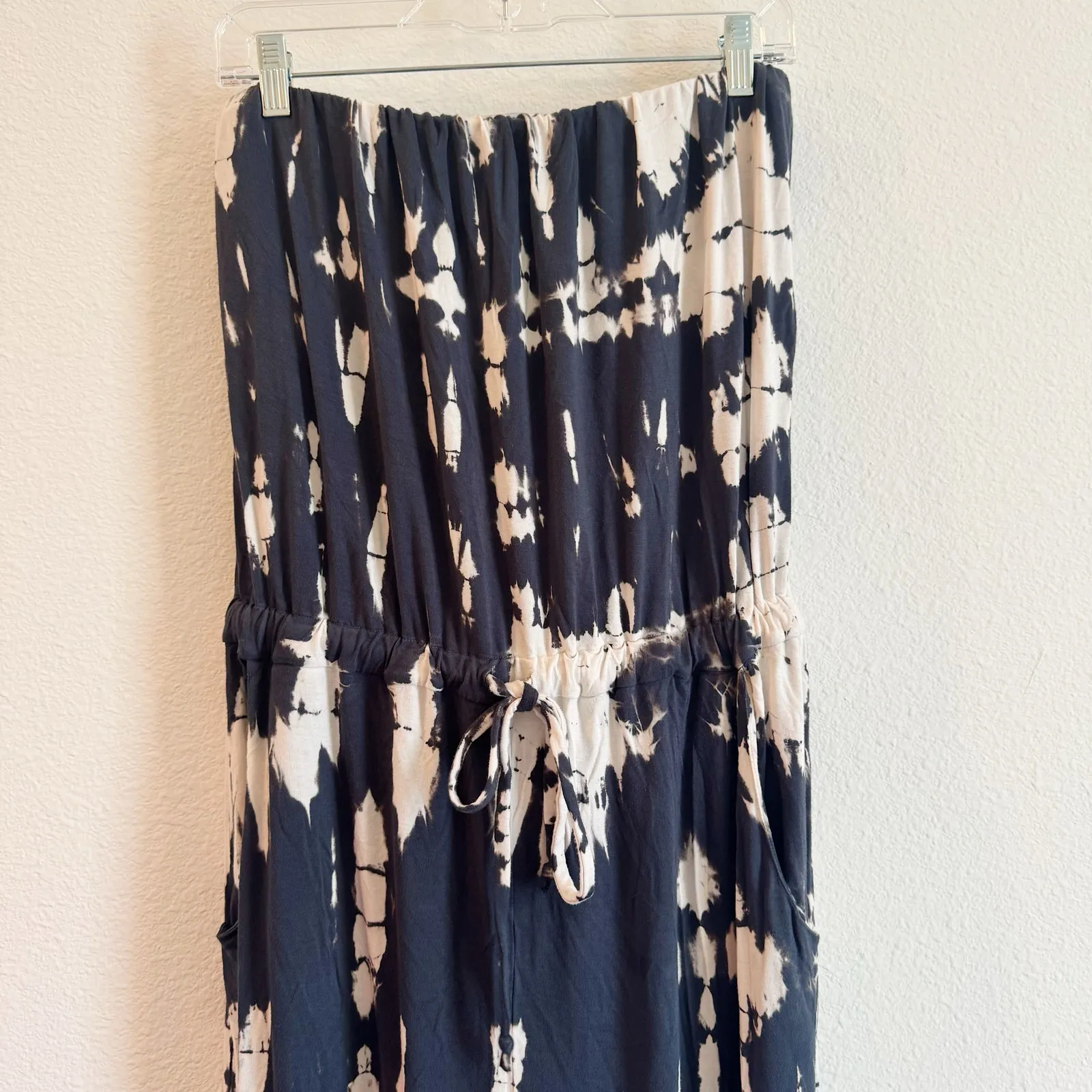 Young, Fabulous & Broke Tie-Dye Strapless Jumpsuit Black Ivory Size Medium - Image 3