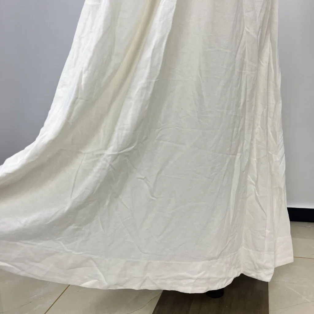 NWOT Farm Rio Stretch Linen Blend Cami Maxi Dress Size L Classic Off White - Image 5