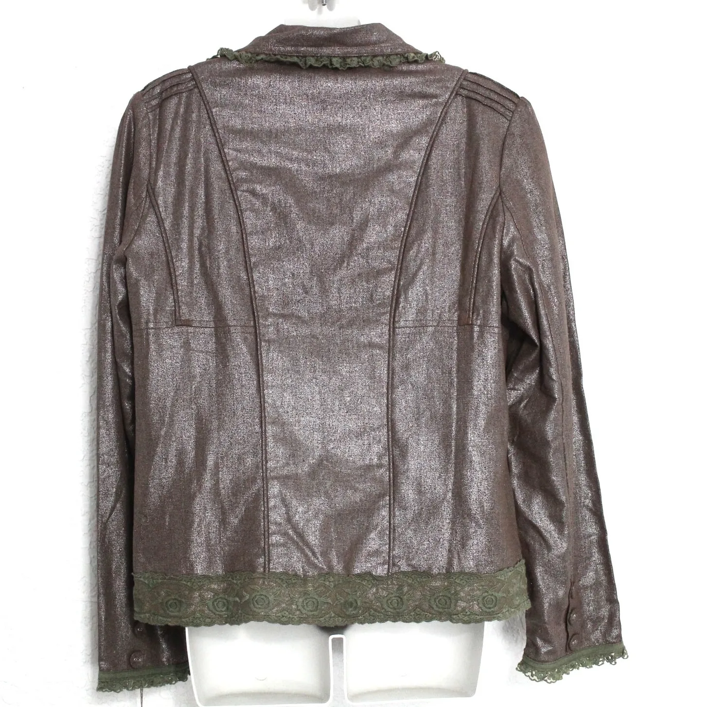 Urban Mango Brown Shimmer Jacket Size M NWT Lace Size M - Image 4