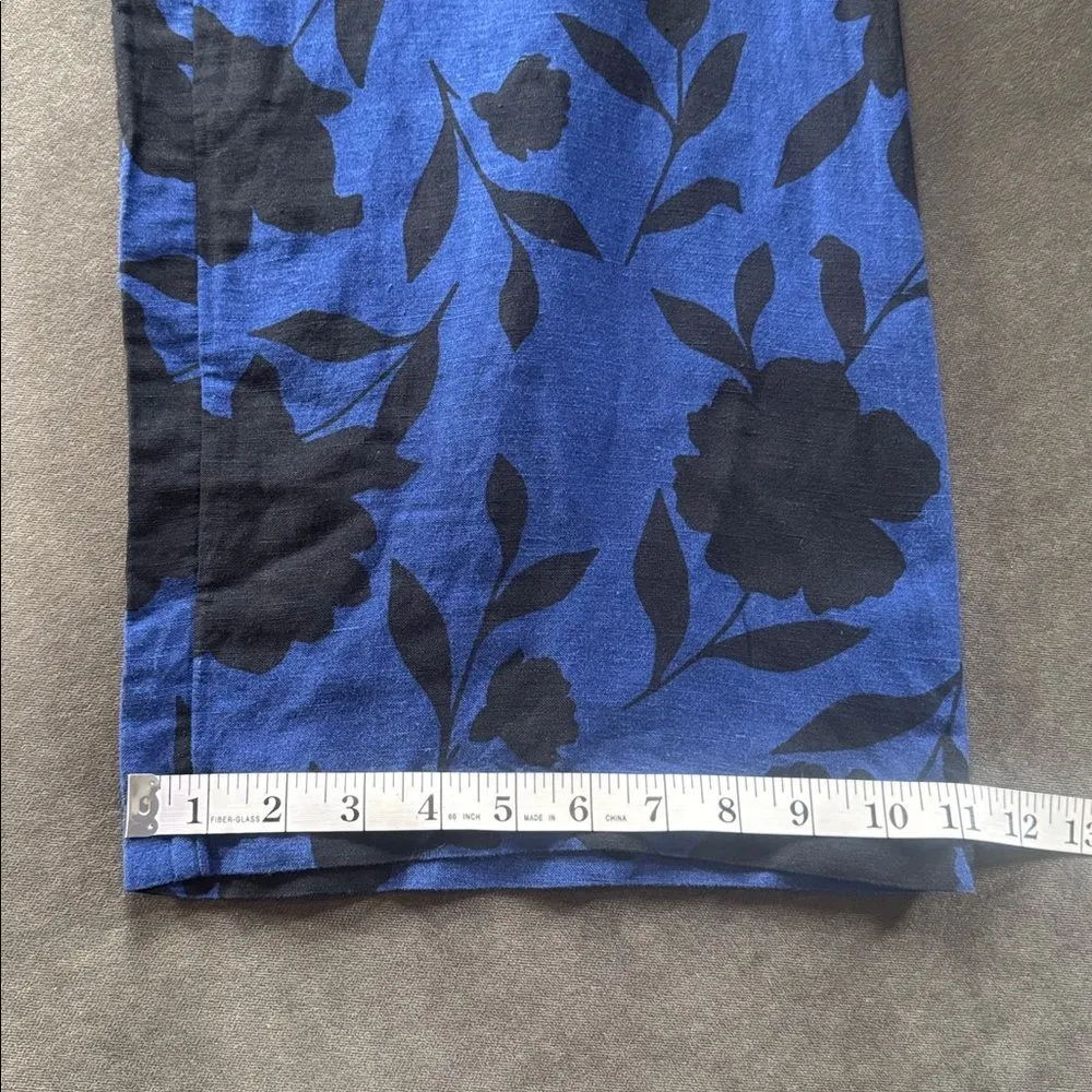 Kate Spade New York Blue Floral One-Shoulder Linen Blend Jumpsuit Size 00 NWOT - Image 13