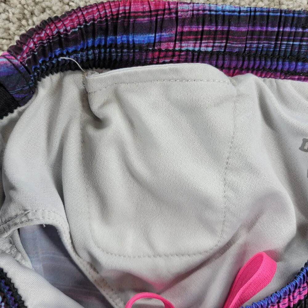 Nike Dri Fit Womens Tiempo Running Shorts L Black Pink Purple Stripes Athletic - Image 8