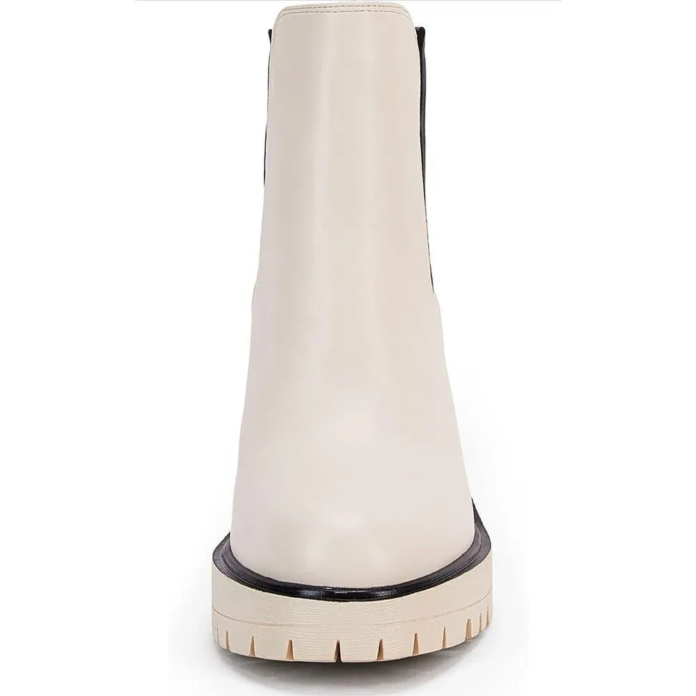 NEW Platform Lug Sole Ankle Boots Chunky Block Heel Seam Booties 6.5 Black - Image 3