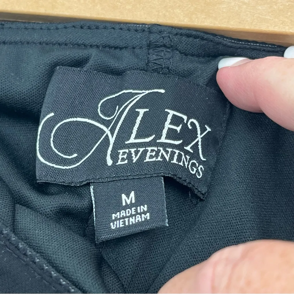 Alex Evenings Long Straight Chiffon Skirt 36527 Womens Size‎ Medium Black NEW - Image 2