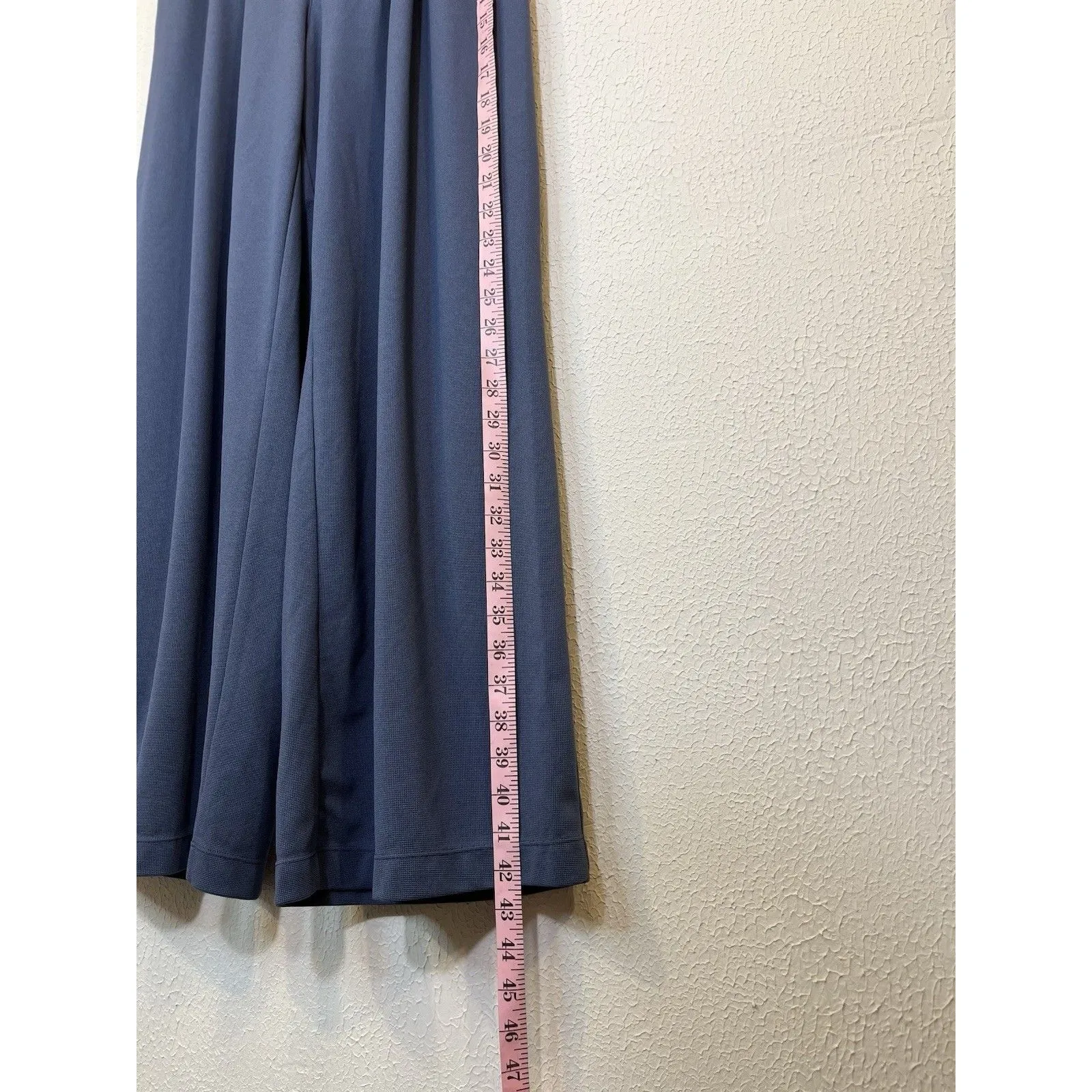 Halara High Waisted Pleated Wide Leg  Palazzo Pant Blue Sz L Knit Utility - Image 3