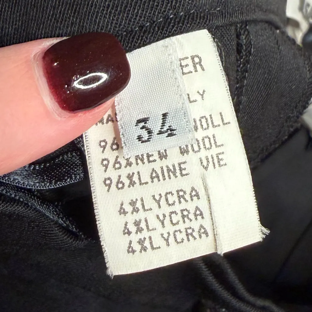 Jil Sander Black Wool Spandex Pants Size 34 - Image 4