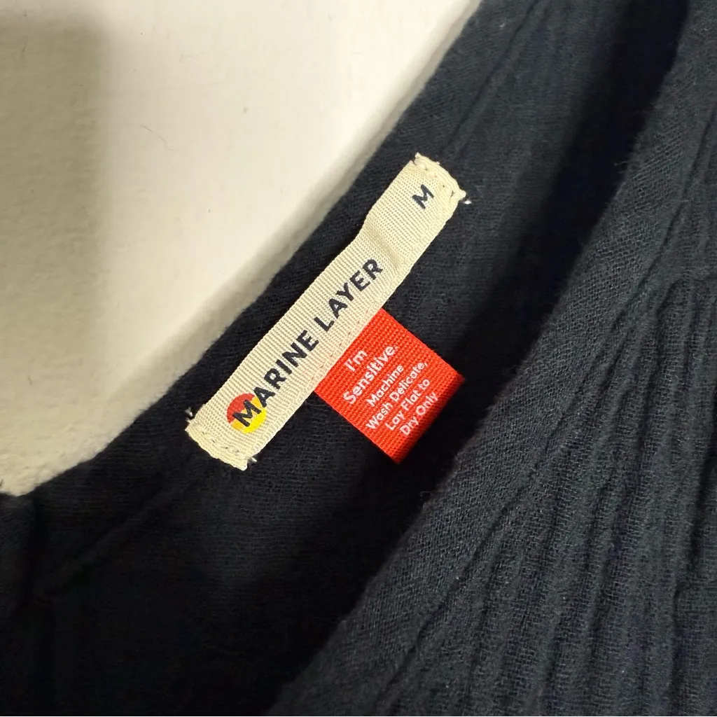 Marine Layer Corinne Midi Dress Cotton Gauze Size Medium - Image 7