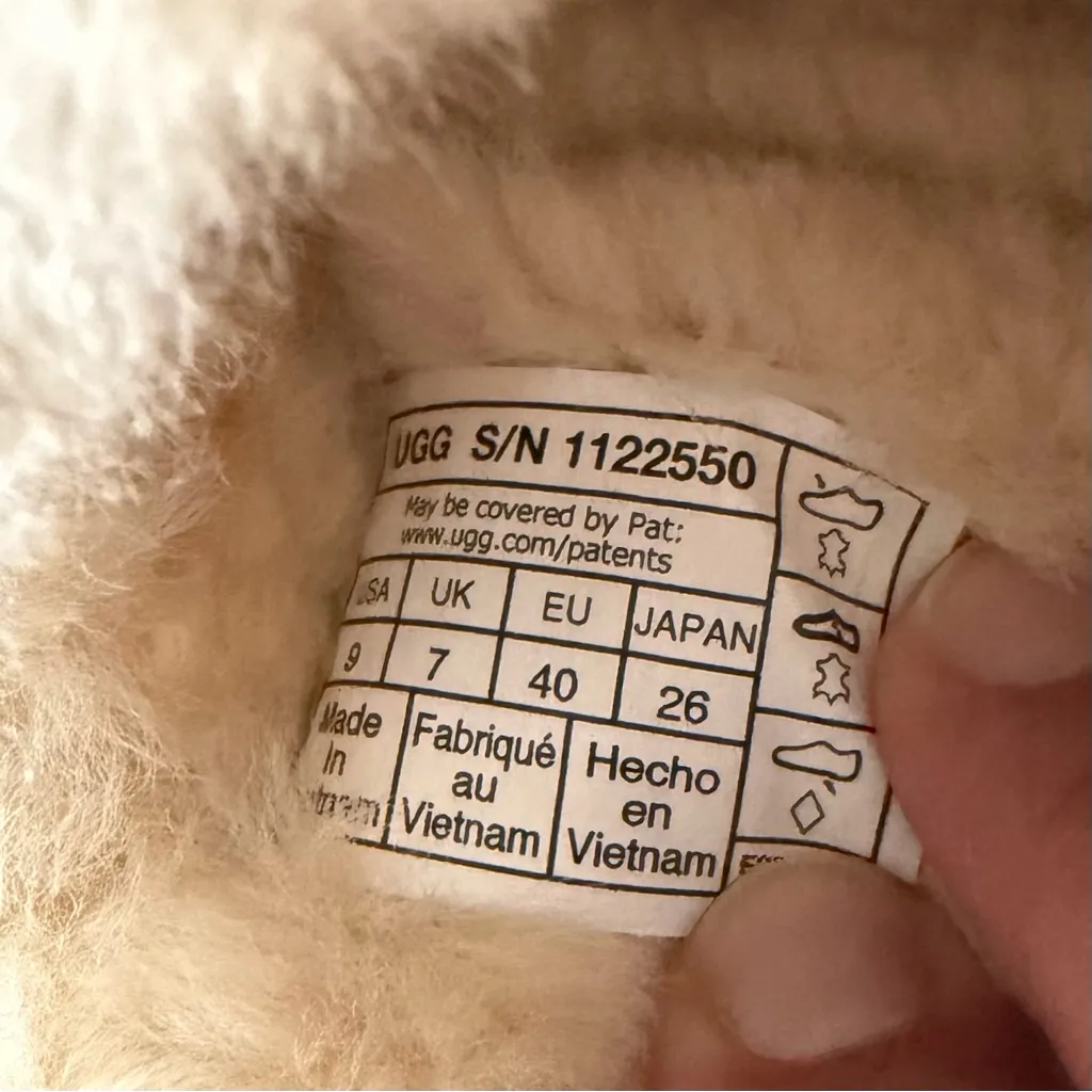 UGG Disquette Suede Slippers Chestnut Sz 9 Sheepskin Fur Lined Cozy House Shoes - Image 3