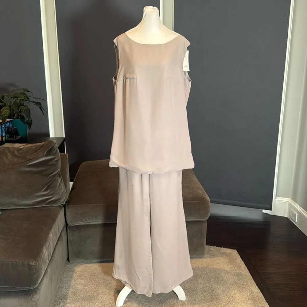 Women’s Gray Chiffon 3 Piece Formal Mother of the Bride Pants Suit Size 16 NEW - Image 6