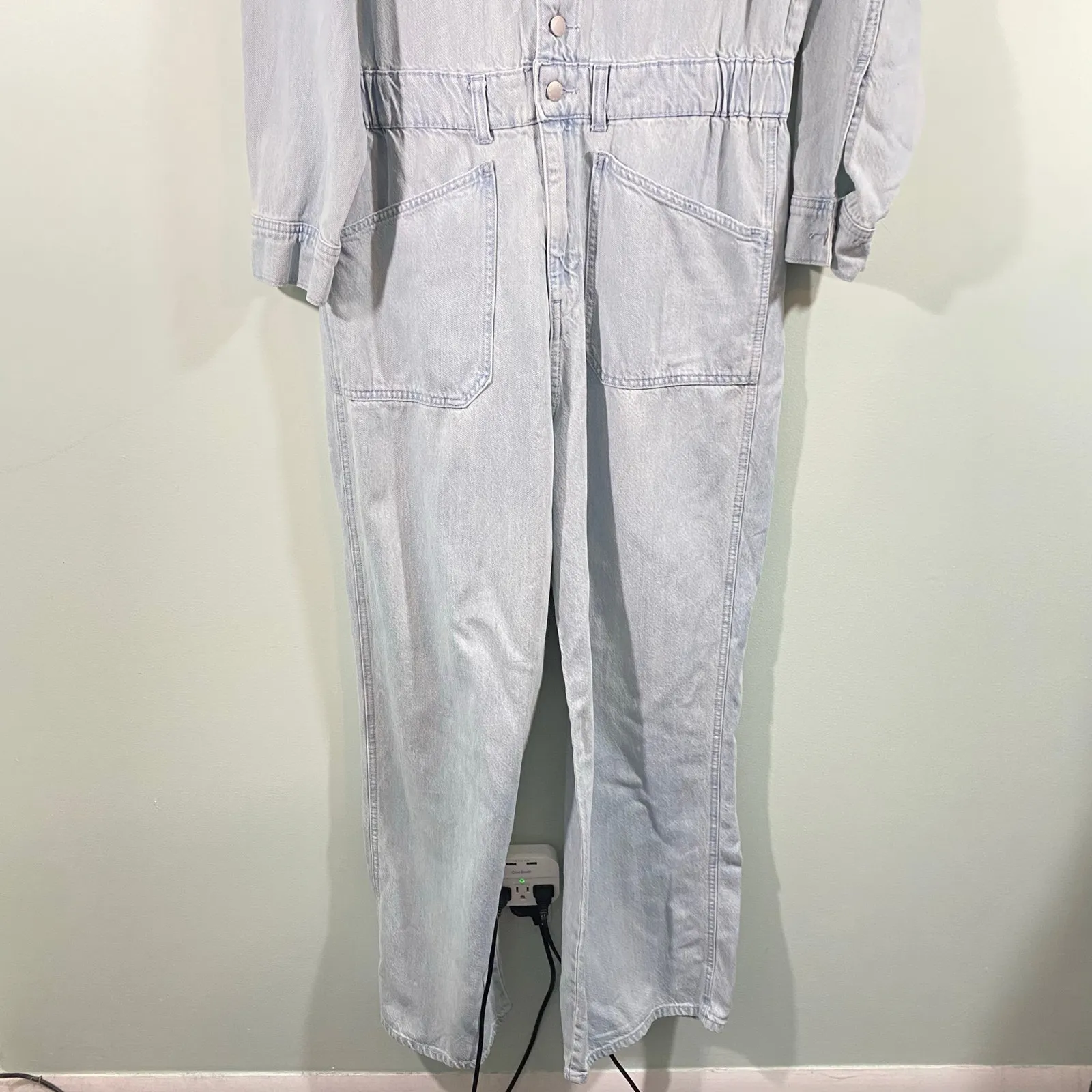 Universal Thread Women Light Blue Denim Baggy Straight Leg Jumpsuit Size 14 NWT - Image 6
