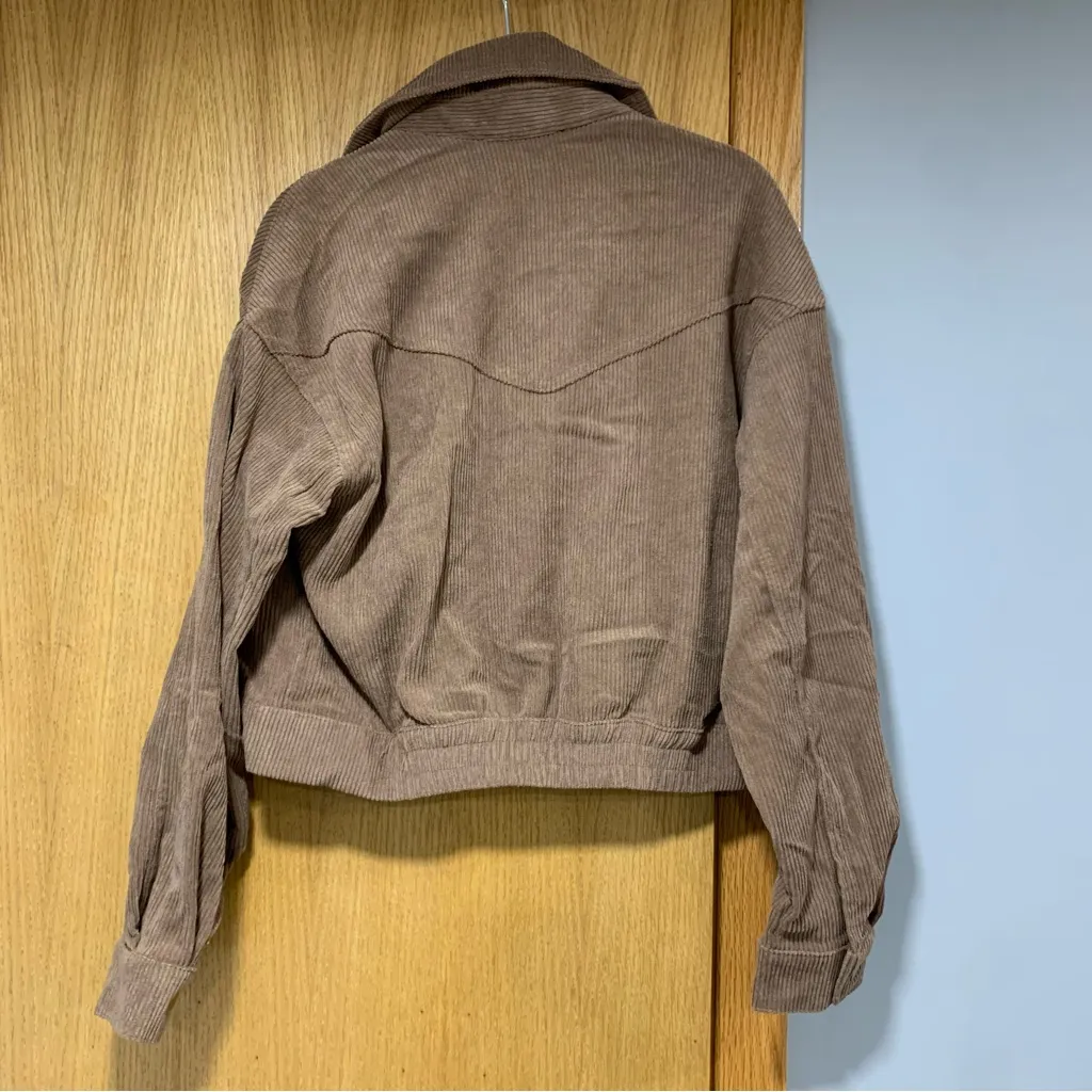 MINE Women's Brown Corduroy Moto Jacket NWOT - Image 2