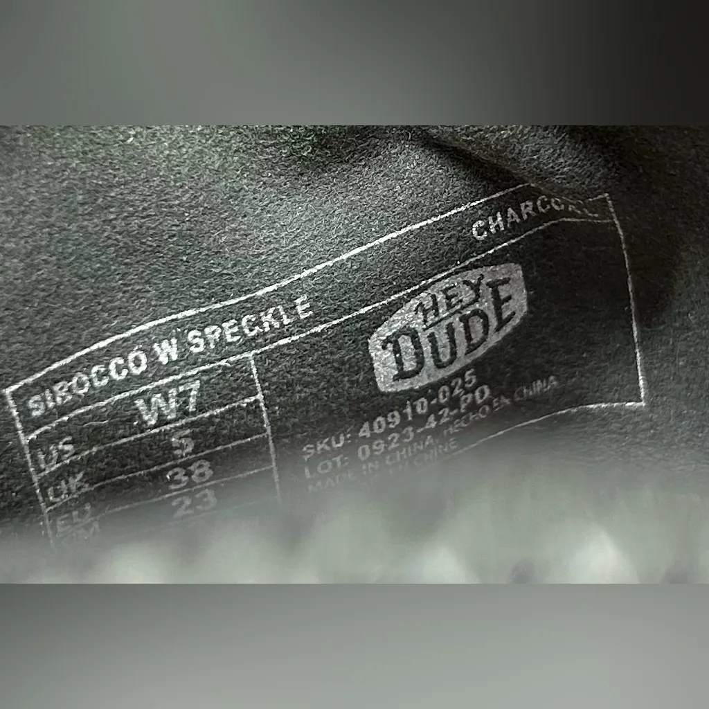 Hey Dude Size 7W Sirocco W Speckle Charcoal Pull On Shoes - Image 5