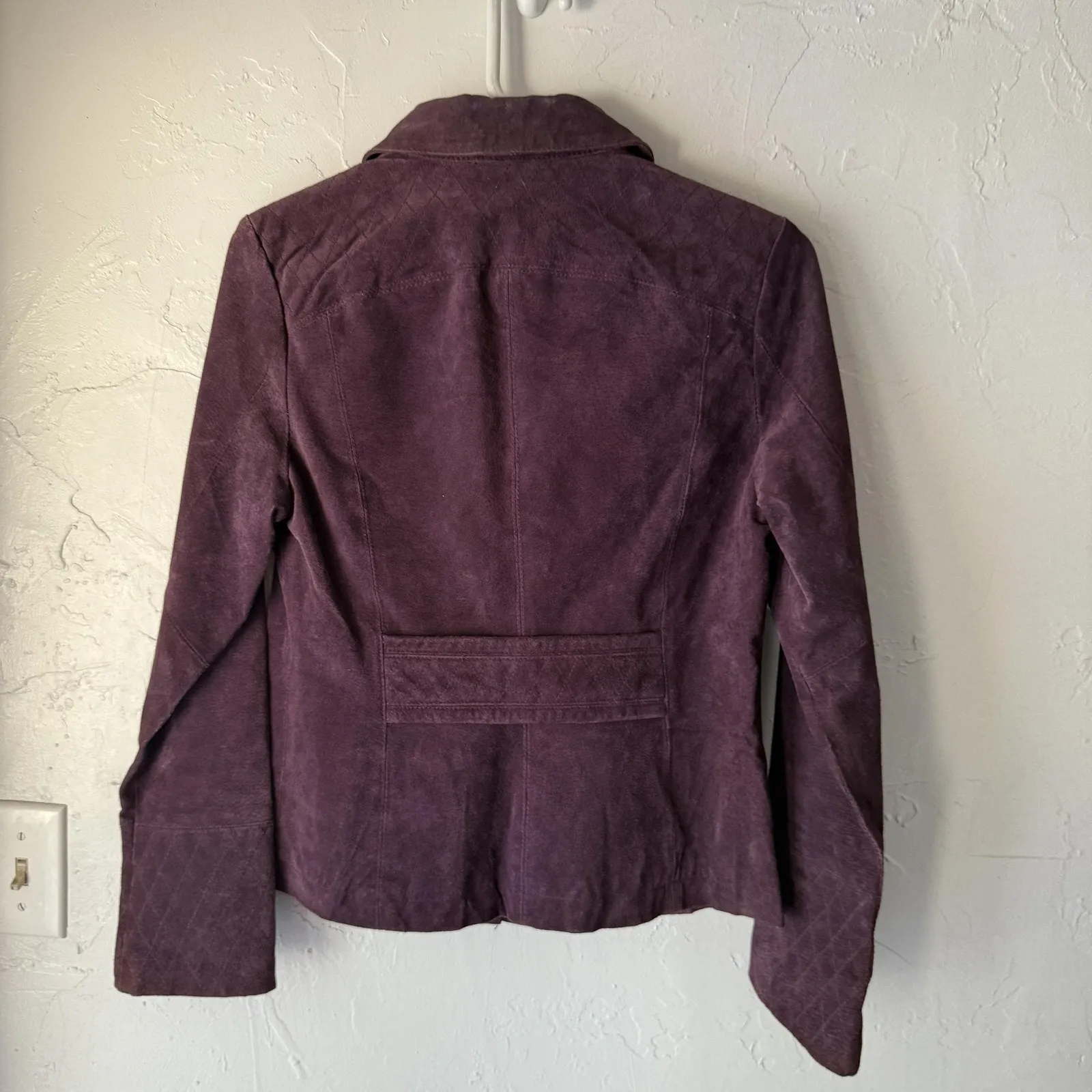 Live A Little Jacket Vintage Sm Purple Suede Leather Button Western Fairy Grunge - Image 4