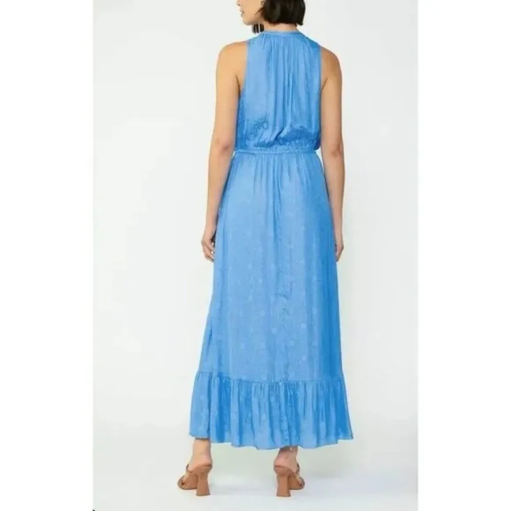 💕CURRENT AIR💕 Halter Maxi Dress ~ Light Cobalt Blue Large L NWT - Image 5