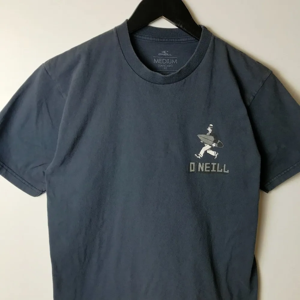 O'Neill Surf More T Shirt Blue Medium M Beach Graphic Tee 100% Cotton Solid Logo - Image 5