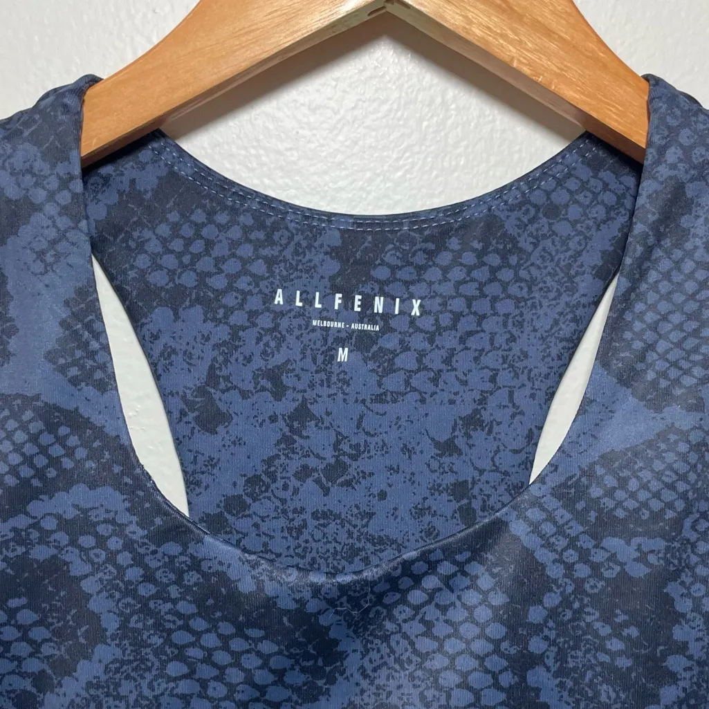 Allfenix Indie Python Snakeskin Longline Sports Bra Black Size M - Image 4