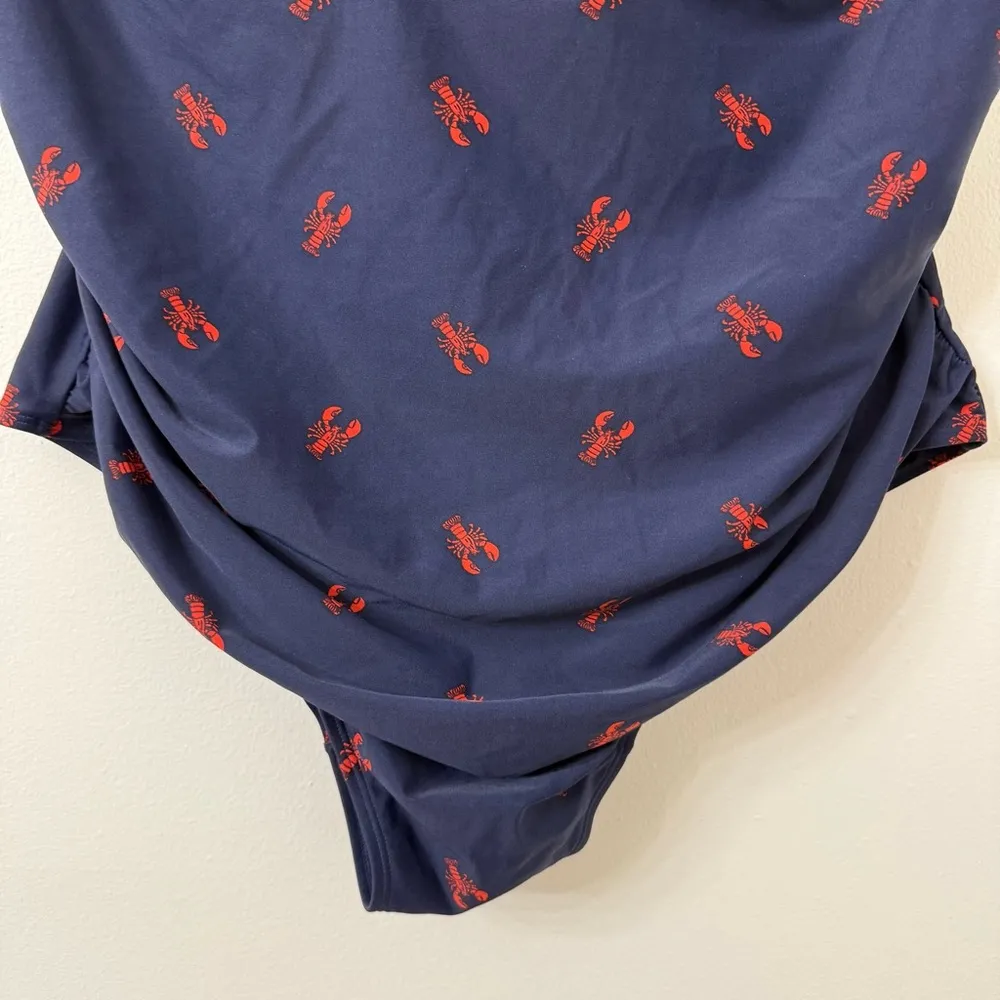{4X Plus} Old Navy Navy Blue One Piece Swimsuit with Red Lobster Pattern - Image 3