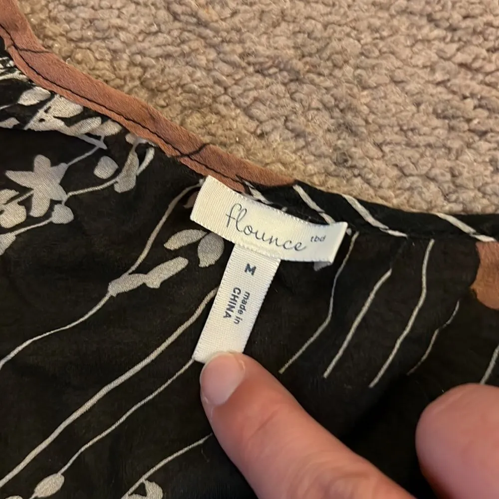 Nordstrom flounce silk blouse M - Image 6