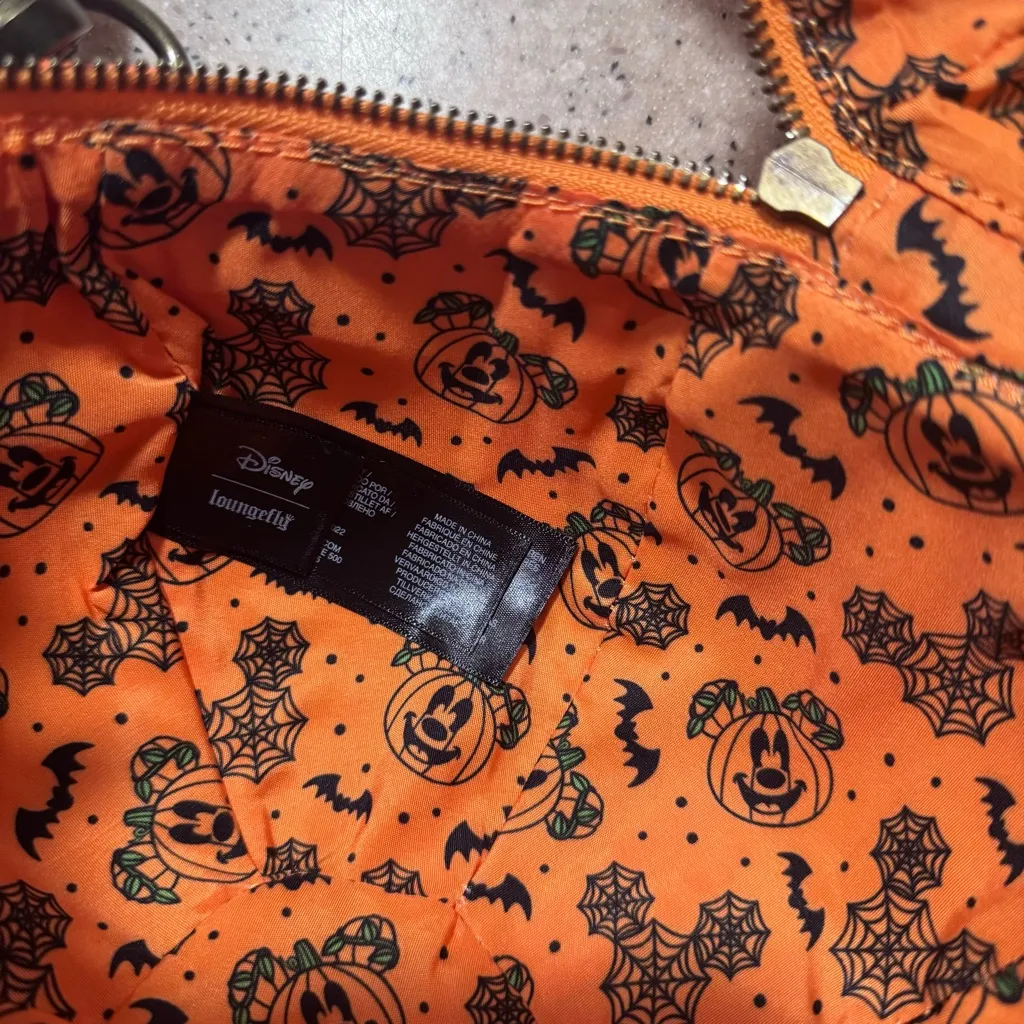 Disney Loungefly Mickey Mouse Pumpkin Head Crossbody Halloween Bag - Image 6