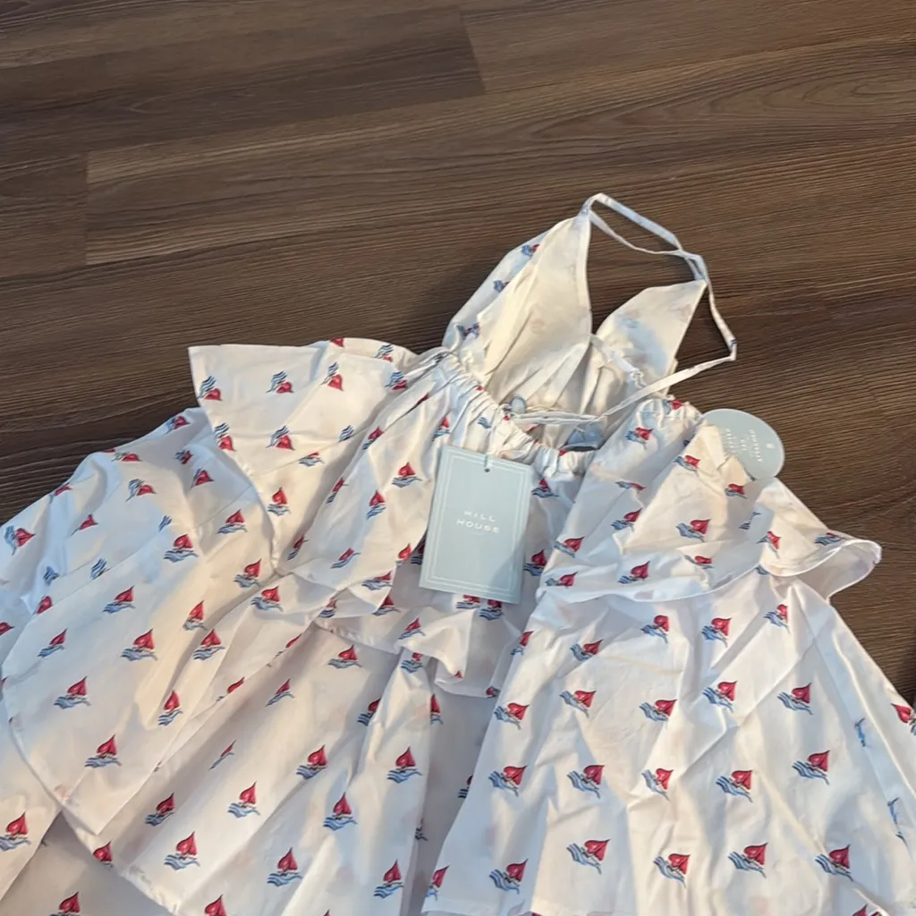 NWT HILL HOUSE HOME The Gigi Dress in Love Boats Cotton - Image 7