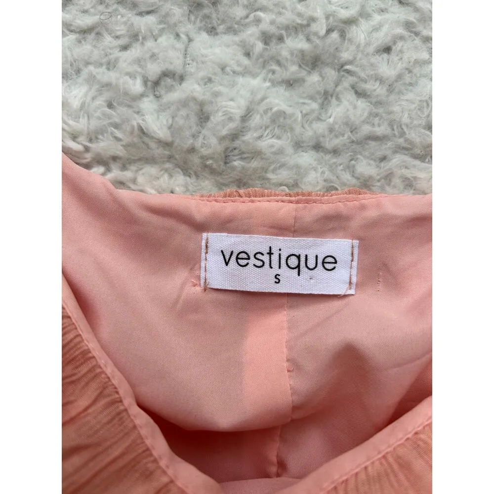 Vestique Peach Short Sleeve Cropped Bubble Top Size Small - Image 9