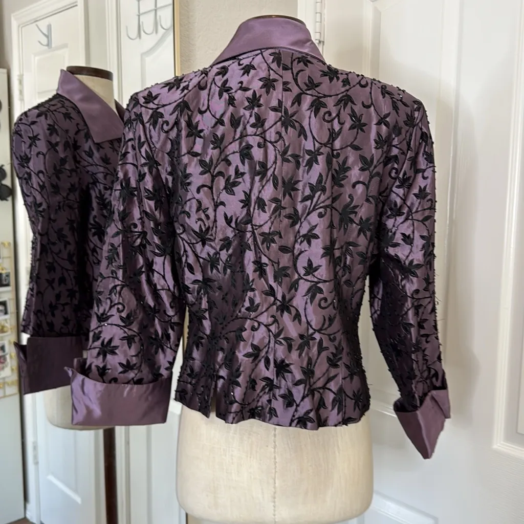 Y2k vintage beaded satin cropped jacket whimsigoth - Image 9