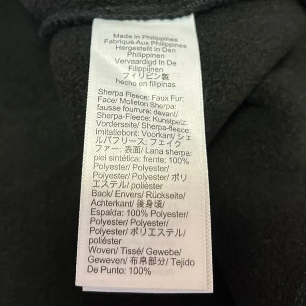 J.Crew Black Faux Shearling Teddy Sherpa Fleece Button Down  Sweater Jacket Sz L - Image 4