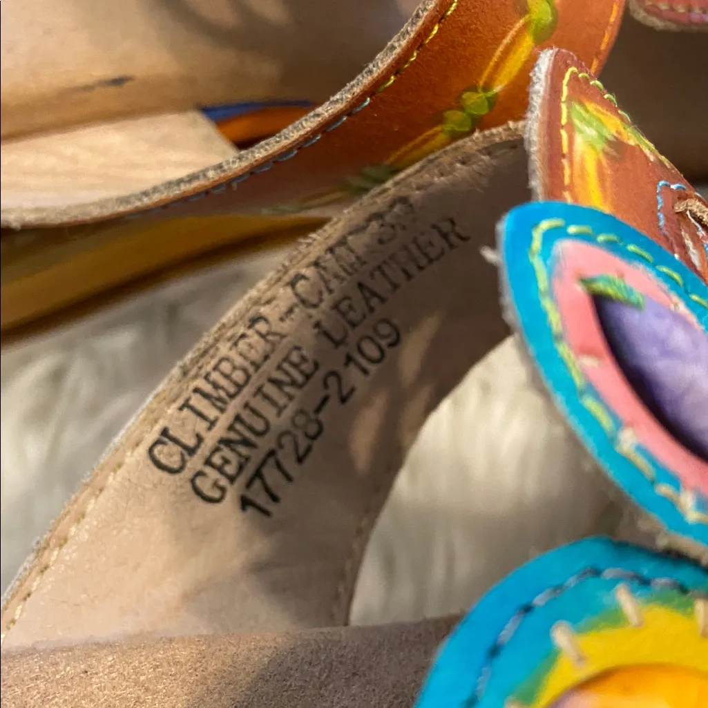 Spring Step  L'Artiste Multi Color Sandals size 39 (USA 8.5) leather material - Image 4