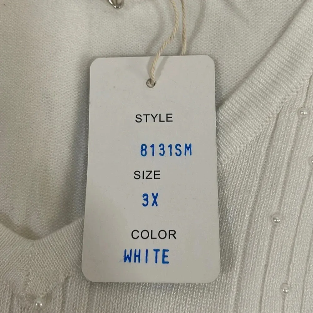 NWT! Women’s LouLou white short sleeve sweater 3X - Image 4